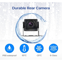Kit de Cámaras de Reversa AHD de 4 Canales y 1080P con Sistema de Detección de Punto Ciego (BSD) con IA, Monitor IPS de 7 Pulgadas y Alarma por Voz para Camiones y Autobuses