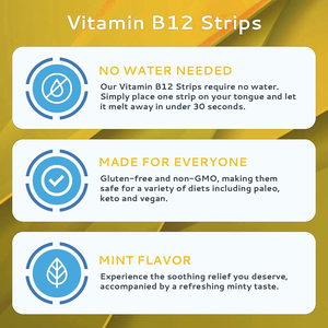 Complément alimentaire de haute qualité à marque privée : Accélère l'activité métabolique et booste l'énergie naturellement – Vitamine B12 sous forme de bandelettes orales - Product Image 2