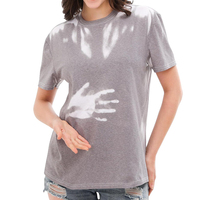 T-shirt thermochromique personnalisé décontracté confortable tissu thermochromique mode col rond changement de température t-shirt