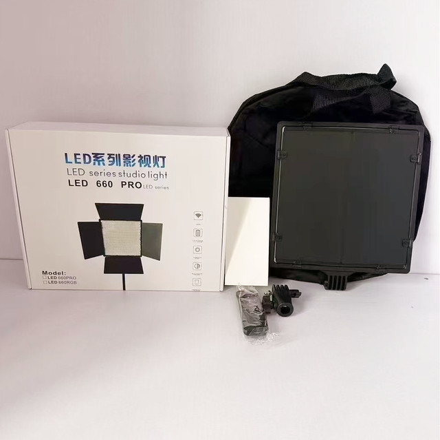 NEW Product LED 660 PRO Video Light Panel With Tripod Video Light 50W Dimmable With Two 2400mah Battery and Battery Charger