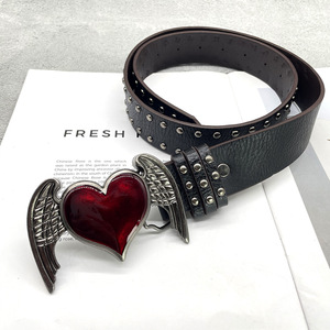 Punk Y2K Hip Hop ceinture taille femme <span class=keywords><strong>ailes</strong></span> d'amour cornes du <span class=keywords><strong>diable</strong></span> Rivets nouvelle épice filles sous-culture décontracté PU clouté pour un usage quotidien - Product Image 6