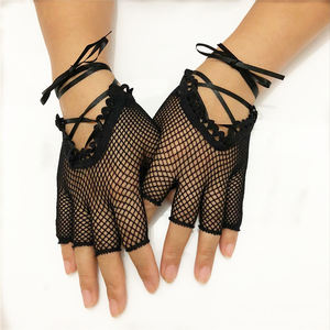 MIO Sexy coude à lacets gants sans doigts Vintage noir résille maille dentelle Punk gants femmes fête danse mitaines courtes - Product Image 2