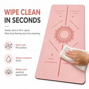 Tapis <span class=keywords><strong>de</strong></span> <span class=keywords><strong>yoga</strong></span> en PU avec guide d'alignement technique pour le <span class=keywords><strong>yoga</strong></span> chaud, la pratique <span class=keywords><strong>de</strong></span> l'équilibre et la vente au détail <span class=keywords><strong>de</strong></span> produits <span class=keywords><strong>de</strong></span> fitness haut <span class=keywords><strong>de</strong></span> gamme - Product Image 3