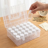 Boîte de rangement transparente en plastique grande capacité avec poignée, idéale pour les perles Perler et la classification des accessoires d'artisanat