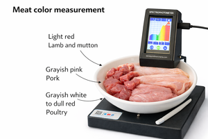 เครื่องวัดสีแบบไม่สัมผัสสำหรับการทดสอบความสดของเนื้อสัตว์และปลา พร้อมจอแสดงผล Lab* และฟังก์ชันการจับคู่ - Product Image 5