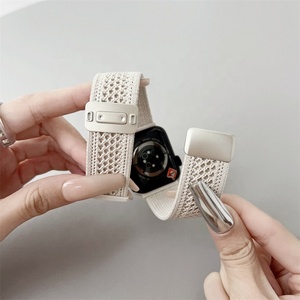 Bracelets de montre en nylon respirant tissé de 46 <span class=keywords><strong>mm</strong></span> avec boucle magnétique pour <span class=keywords><strong>Apple</strong></span> <span class=keywords><strong>Watch</strong></span> S10, bracelets de montre de sport - Product Image 4