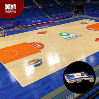 Plancher en érable technique MERRY PRO à installation rapide et écologique pour terrains de basketball et de badminton intérieurs – Installation facile