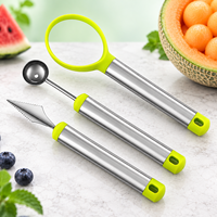 RVS 3-delige fruit snijset voor voedsel, grapefruitschepjes, meloenbolletjesvormer, pulp scheider
