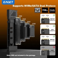 EAGET SE630D Aluminium M.2 Nvme SATA PCIe SSD Enclosure Adapter Case Tipe C USB3.2 10Gbps HardDisk Case Hdd Hard Drive Enclosure