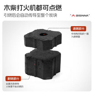 Bisina Quick Burning Charcoal Briquette Fruit Wood Indoor Outdoor Barbecue Tea Brewing Heating Use - Product Image 5