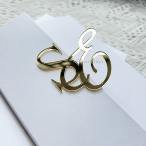 Sang Trọng Vàng gương đóng hộp lời mời đám cưới thanh lịch bìa cứng phong cách với chủ đề Tình Yêu làm bằng giấy chất lượng cao - Product Image 5