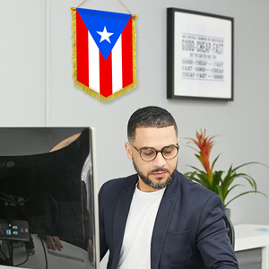 Mini 20x30cm Pennant Car Flags Puerto Rico Wall Decor Display Accessories <b>Small</b> Ornaments for Hanging - Product Image 1