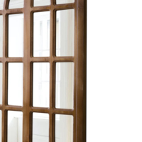 Espejo Decorativo Rústico de Madera Grande, Hecho a Mano, con Marco de Madera, Estilo Arco, para Montar en la Pared o de Pie, Decoración Rústica para el Hogar