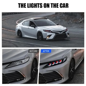 ไฟหน้ารถยนต์ <span class=keywords><strong>Camry</strong></span> รุ่นที่ 8 ปี 2018-2024 อัพเกรดเป็น LED 4 เลนส์ ดีไซน์ Devil Eye พร้อมไฟ DRL โปรเจคเตอร์คู่ อุปกรณ์เสริมสำหรับรถยนต์โตโยต้า - Product Image 2