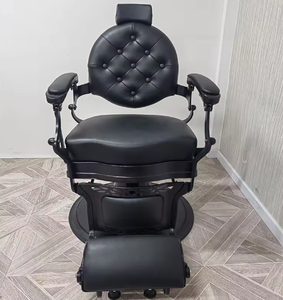 Fauteuil de Barbier Hydraulique de Luxe Rétro pour Salon de Coiffure, Inclinable, pour Coupe de Cheveux, Toilettage et Massage, en Cuir, Idéal pour Usage en Salle de Sport - Product Image 5