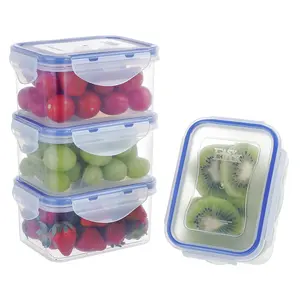 儿童迷你小型透明食品储物无双酚a气密塑料套装矩形厨房储物容器收纳盒