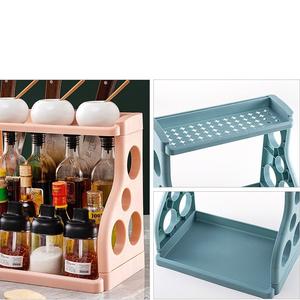Support d'organisation multifonctionnel en plastique pour couteaux, épices, bouteilles et pots – Étagère de rangement pour cuisine - Product Image 2