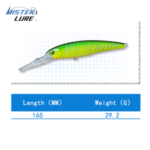 Señuelo de <span class=keywords><strong>Pesca</strong></span> MISTER LURE Big Lip, Señuelo Duro de Plástico para <span class=keywords><strong>Pesca</strong></span> de <span class=keywords><strong>Lubina</strong></span> y Atún en Agua Salada, 16.5cm 29.2g, Señuelo Minnow Duradero de Buceo Profundo - Product Image 3