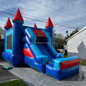 Glissière combinée pour enfants de videur de <span class=keywords><strong>vache</strong></span> laitière <span class=keywords><strong>gonflable</strong></span> populaire de cavalier d'air et château de rebond - Product Image 5