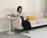 Table Basse Relevable Ada Moderne à Vérin à Gaz, Réglable en Hauteur, pour Canapé ou Lit, Bureau d'Appoint de Salon avec Plateau Rotatif à 360°