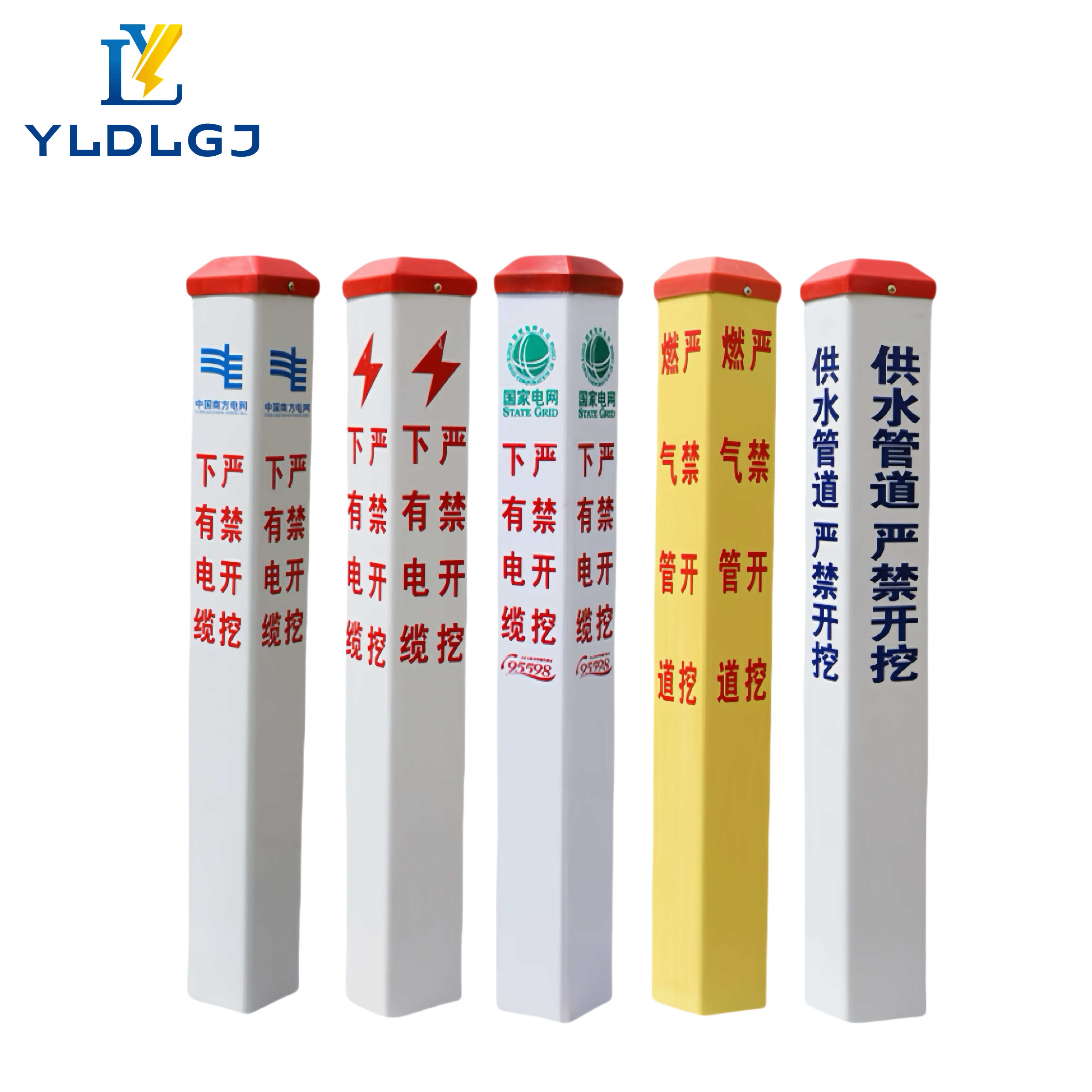 Quality Guaranteed FRP Warning Piles Plastic Traffic Light for Road Safety Glass Delineator Post for Power Guarding