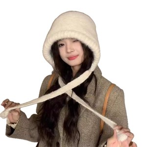 Warm Cozy Earflap <b>Beanie</b> Hat For <b>Women</b> 56-58Cm Acrylic Fiber Winter Knit Oversized <b>Slouchy</b> Style Foldable Solid Color - Product Image 3