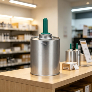 8oz Custom Print Empty Metal Tin Can Round <b>PVC</b> Solvent Cement <b>Glue</b> Container with Brush for <b>PVC</b> <b>Glue</b> - Product Image 1