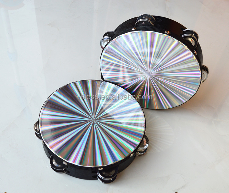 Горячая Распродажа Orff двухрядные 8 дюймов бубен с деревянным каркасом лазерная головка Тамбурин, Тамбурин, игрушечный музыкальный инструмент, ударные