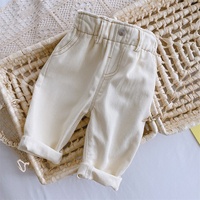 Vêtements personnalisés en Denim pour bébés 0-3t, pantalon en Pp doux, taille haute, pour enfants, en tissu Denim