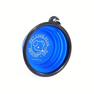 Fournitures pour animaux de compagnie, bol pour chien rond pliable portable avec logo personnalisé, silicone TPE de qualité alimentaire, distributeur d'eau et de nourriture pliable pour animaux de compagnie - Product Image 3