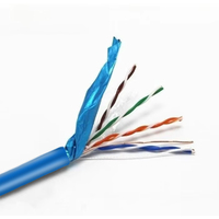 Alta calidad azul 0.497 + mm PVC 25 AWG F/UTP Cat5e LAN Cable 100MHz conector de cobre sin oxígeno personalizable al por mayor