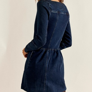 Vestido Mini Vaquero de Cintura Media para Mujer, Estilo Casual, Transpirable, Corte en A, Alta Calidad, Personalizado, 2025 - Product Image 4