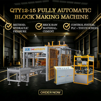 Machine de fabrication de briques entièrement automatique QTY12-15 70KW à moteur haute puissance avec écran tactile PLC pour la production de grandes briques en béton
