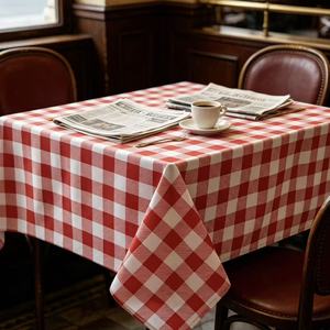 Nappe de table extérieure moderne en plastique tissé durable et lavable, motif géométrique carré jaune <span class=keywords><strong>Laro</strong></span> - Product Image 4