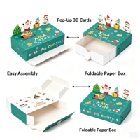 Boîtes à bonbons de Noël 3D en carton biodégradable avec impression quadricolore - Emballage cadeau laminé brillant