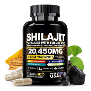 Cápsulas de Shilajit del Himalaya 8 en 1 de Marca Privada al por Mayor, 20450 mg de Ácido Fúlvico, <span class=keywords><strong>Ashwagandha</strong></span>, Ginseng, Energía, Apoyo Inmunológico <span class=keywords><strong>para</strong></span> Adultos - Product Image 1