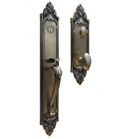 Cerradura de Cobre Americana Forjada en Latón Sólido para Puerta de Entrada de Villa, Espesor de Puerta 45-70mm, Backset 60mm o 70mm, Modelo F06A-10-US10