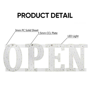 Panneau Led haute luminosité personnalisé, panneau lumineux Led <span class=keywords><strong>Flash</strong></span> Led, panneau d'affichage de magasin ouvert - Product Image 6