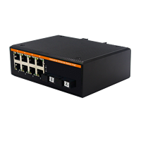 Commutateur Ethernet industriel Gigabit à fibre optique 2 ports SC 8 ports RJ45 20 km Monomode Monofibre DC12-57V Rail DIN