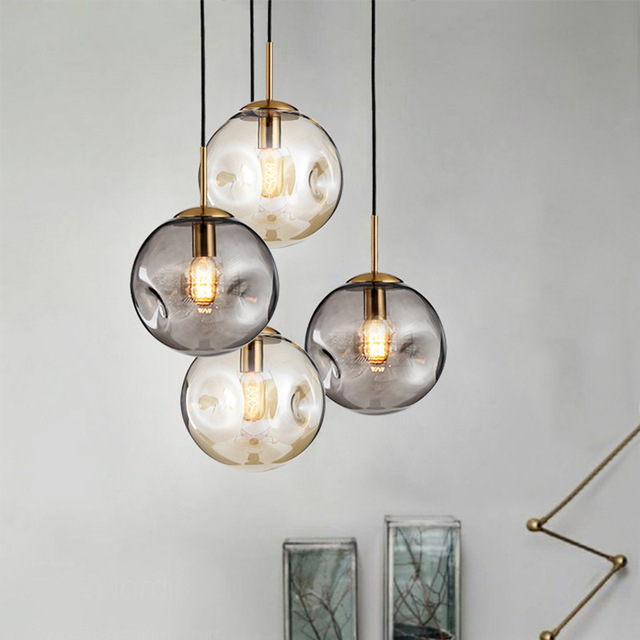 Creative Designer Modern Hanging Light Fixture Glass Bubble Ball Pendant Light for Kitchen Dinning Table