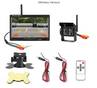 Sistema de cámara de visión trasera inalámbrica de 7 pulgadas Cámara de respaldo de visión nocturna impermeable Monitor HD con control remoto para vehículos grandes