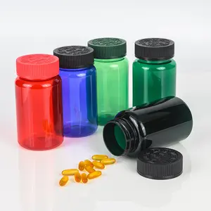 Eco Friendly Recycled Blue Green 100ml 120ml 150ml 250ml PET Supplement Pill Tablet Bottle Capsule Bottle Plastic