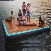 Île flottante InflaToGo, ponton gonflable pour yacht, plateforme de loisirs aquatiques avec tapis en EVA
