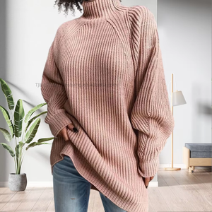 Wholesale Price Solid Color Turtle Neck Long Sleeve Casual <b>Sweater</b> Women Dress Sehefashion Fashion - Product Image 2