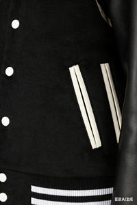 RAD BLACK <b>KIDS</b> Reversible Windproof Wool/Polyester <b>Varsity</b> <b>Jacket</b> Embossed Custom Logo Hip Hop Dot/Geometric Pattern-Bulk BYO - Product Image 3