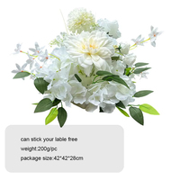 Boule de fleurs artificielles blanches en soie, centre de table floral fait main, bouquet de fleurs mélangées pour décoration de table de mariage, allée et colonne romaine