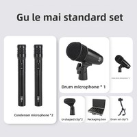 Kit de batterie métallique avec microphones pour instruments de musique de scène