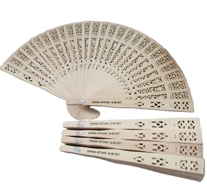 Handcraft Vintage Hand Held Folding Chinese Sandalwood Hand Fan for Wedding Favor Bridal Gift