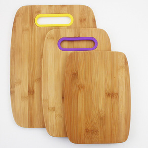 Bamboo Cutting Board <b>Set</b> Rectangle With Hole For Kitchen Use - Product Image 3