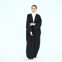 Vêtements islamiques modestes, Abaya Dubaï, Turquie, robes pour femmes grandes tailles, manteau épais pour femmes, robe Abaya ouverte plissée scintillante pour femmes musulmanes